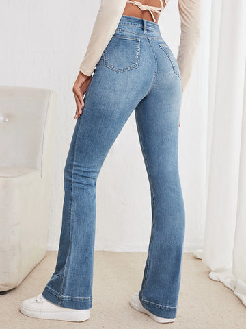 Seam Detail Flare Leg Jeans