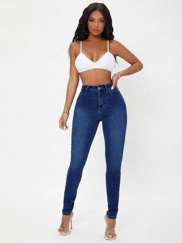 SXY High Waist Zip Fly Skinny Jeans