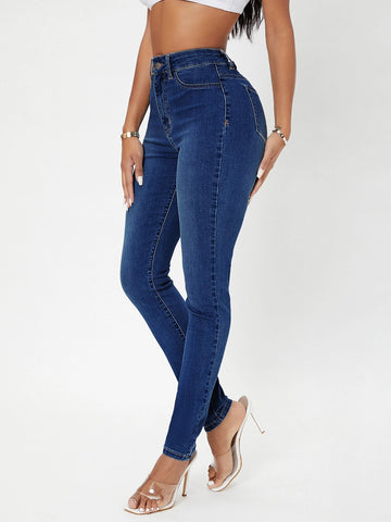 SXY High Waist Zip Fly Skinny Jeans