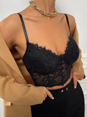 Lace Bustier Crop Cami Top