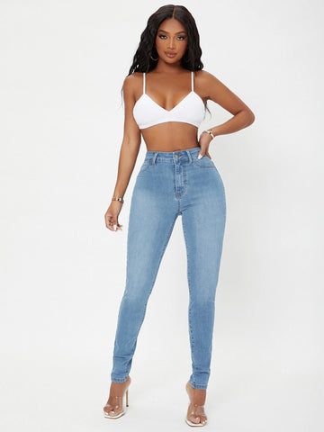 SXY High Waist Zip Fly Skinny Jeans