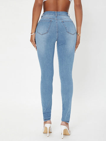SXY High Waist Zip Fly Skinny Jeans