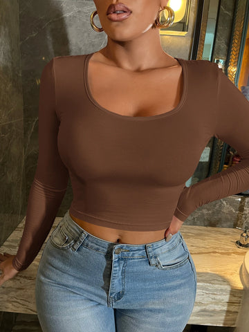 SXY Scoop Neck Crop Tee