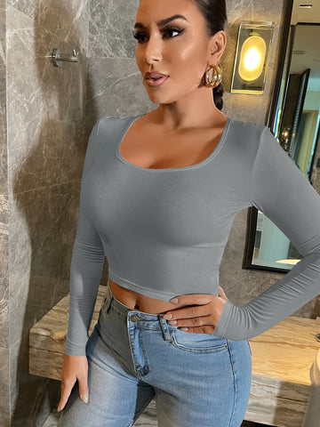 SXY Scoop Neck Crop Tee