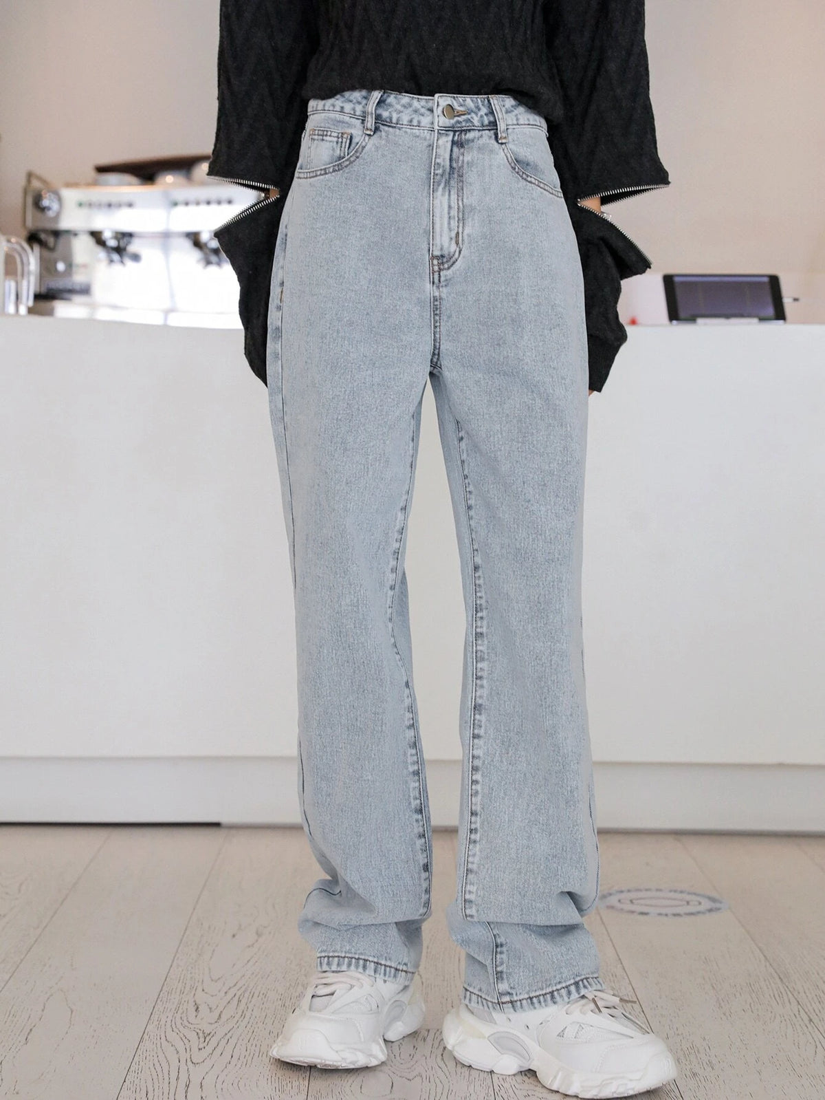 DAZY High Waist Light Wash Straight Leg Jeans