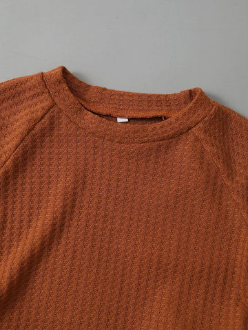 Toddler Boys Raglan Sleeve Waffle Knit Pullover & Sweatpants