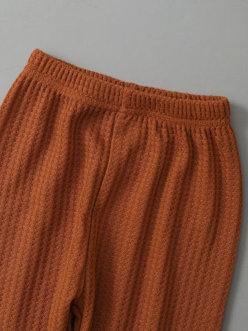 Toddler Boys Raglan Sleeve Waffle Knit Pullover & Sweatpants