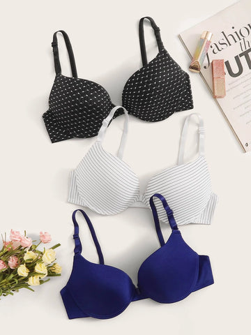 Push Up Underwire Bra Set 3pack