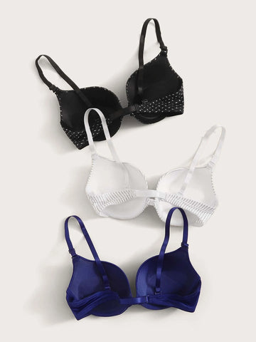 Push Up Underwire Bra Set 3pack