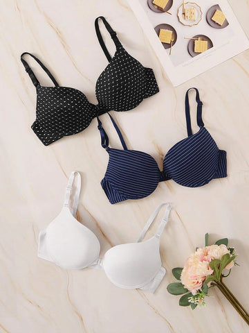 Push Up Underwire Bra Set 3pack