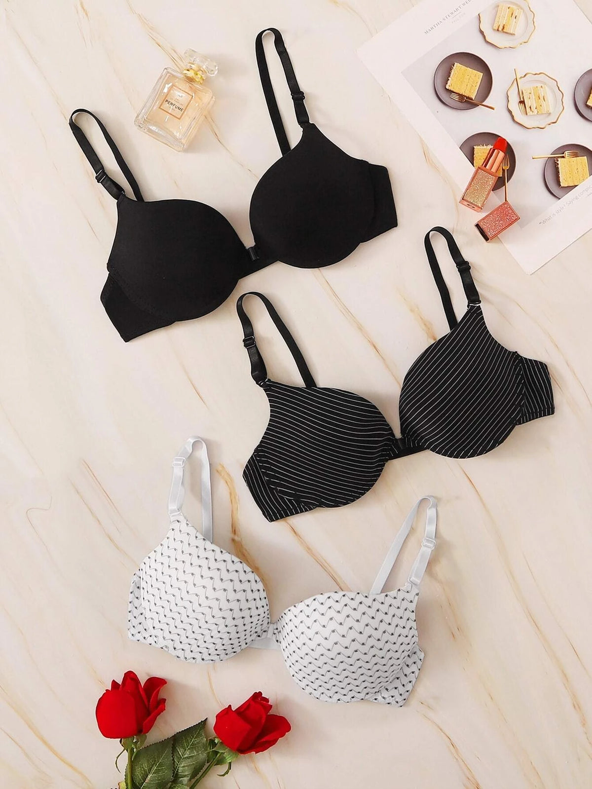 Push Up Underwire Bra Set 3pack