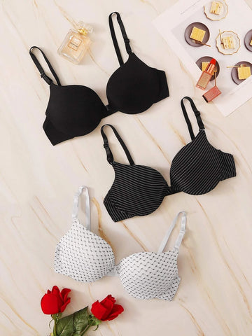Push Up Underwire Bra Set 3pack
