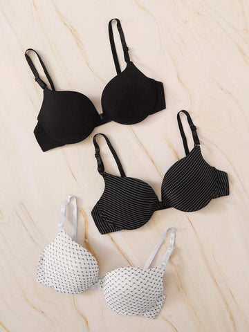 Push Up Underwire Bra Set 3pack