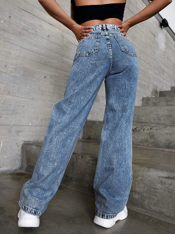 High Waisted Ripped Jeans