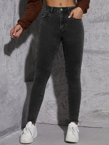 Solid Skinny Jeans