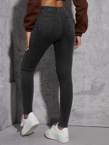 Solid Skinny Jeans