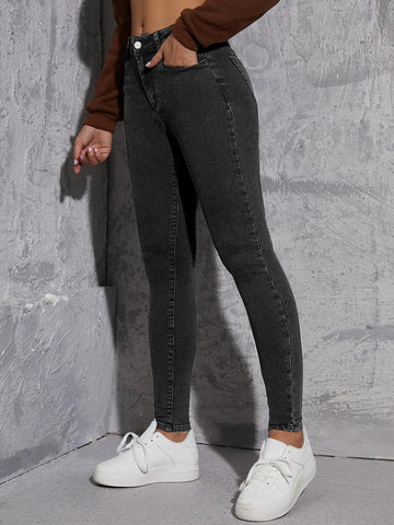 Solid Skinny Jeans