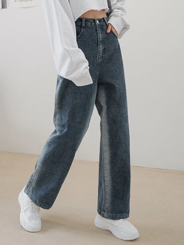 DAZY Slant Pockets Straight Leg Jeans