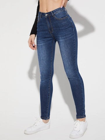 Slant Pocket Skinny Jeans