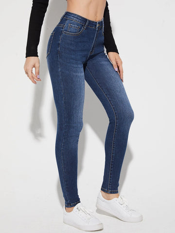 Slant Pocket Skinny Jeans