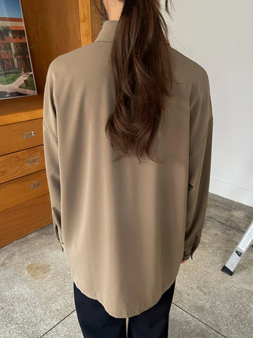 Dazy-Less Drop Shoulder Button Through Shirt
