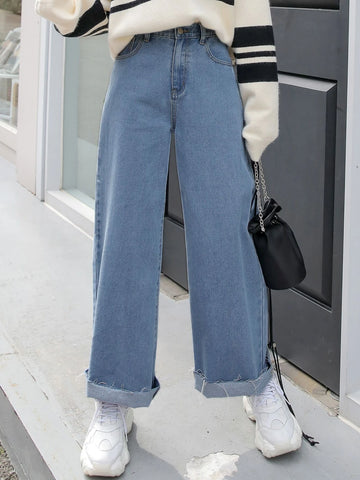 DAZY Wide Leg Pocket Detail Jeans