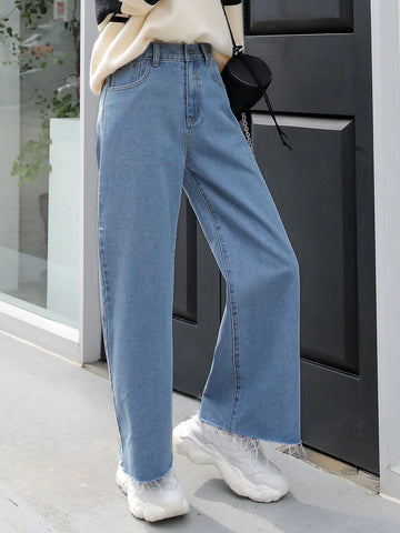 DAZY Wide Leg Pocket Detail Jeans