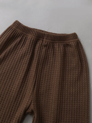 Toddler Boys Raglan Sleeve Waffle Knit Pullover & Sweatpants