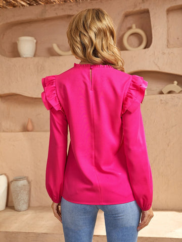 Unity Ruffle Trim Bishop Sleeve Blouse