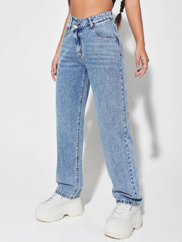 High Waist Boyfriend Jeans