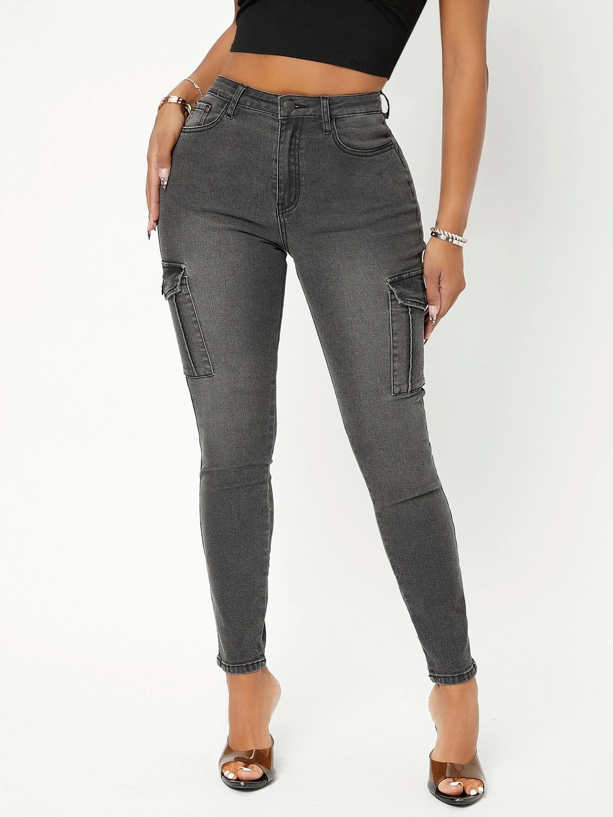 SXY Flap Pocket Skinny Jeans