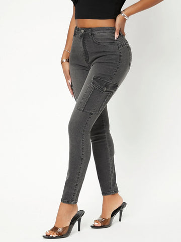 SXY Flap Pocket Skinny Jeans
