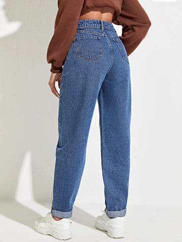Slant Pocket Mom Fit Jeans