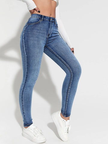 Slant Pocket Skinny Jeans