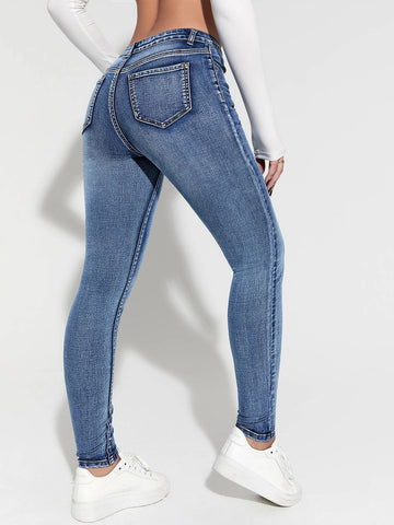 Slant Pocket Skinny Jeans