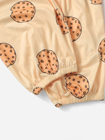Solid Cami Top & Cookie Print Pants PJ Set