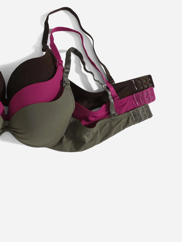 3pack Solid Underwire Bra Set