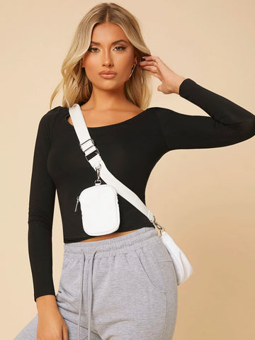 Solid Scoop Neck Slim Tee