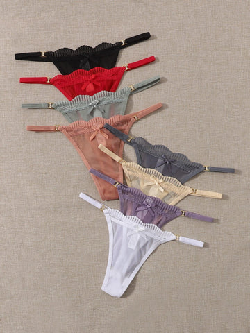 8pack Bow Decor Panty