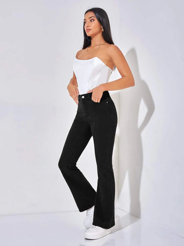 PETITE High Waist Flare Leg Jeans