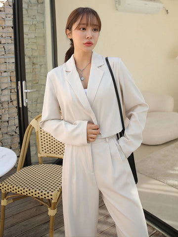 DAZY Solid Button Front Blazer & Pants