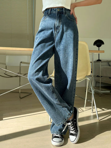 DAZY High Waist Washed Wide Leg Jeans