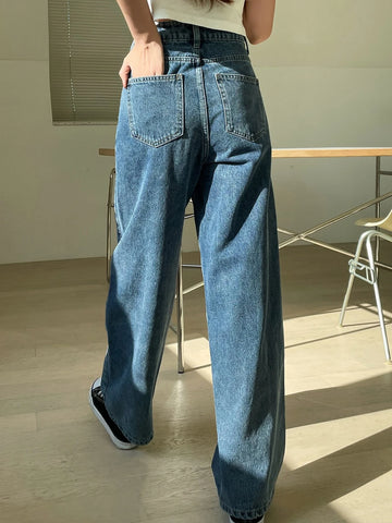 DAZY High Waist Washed Wide Leg Jeans