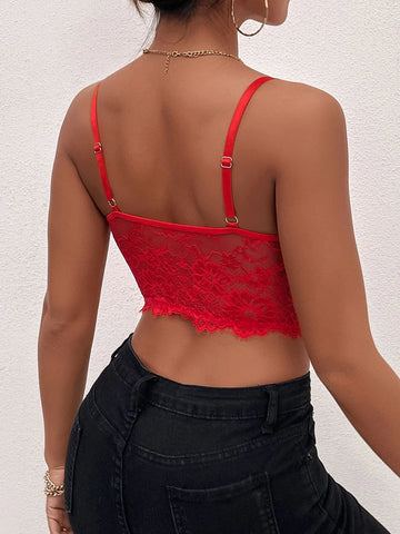Lace Bustier Crop Cami Top