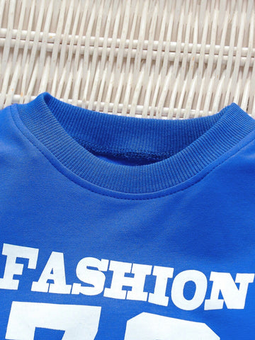 Toddler Boys Letter Graphic Sweatshirt With Sweatpants