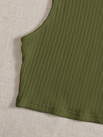 Solid Rib-knit Tank Top