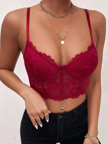 Lace Bustier Crop Cami Top