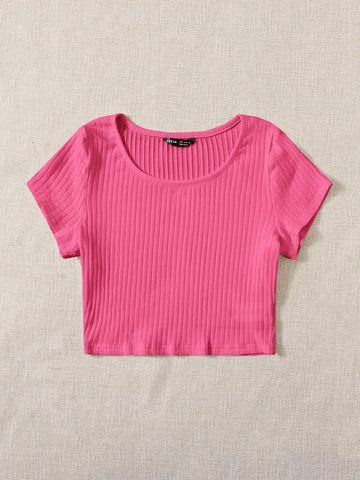 EZwear Solid Rib-knit Top