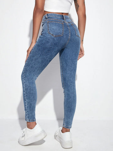 Ripped Skinny Cropped Jeans