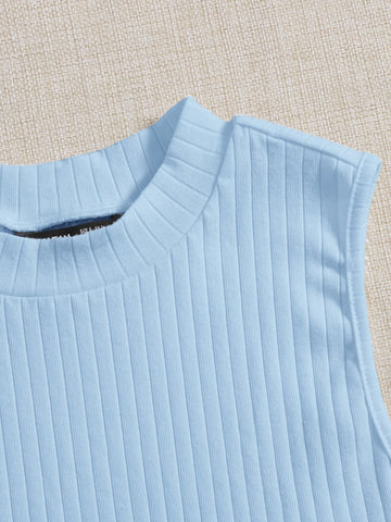 Solid Rib-knit Tank Top